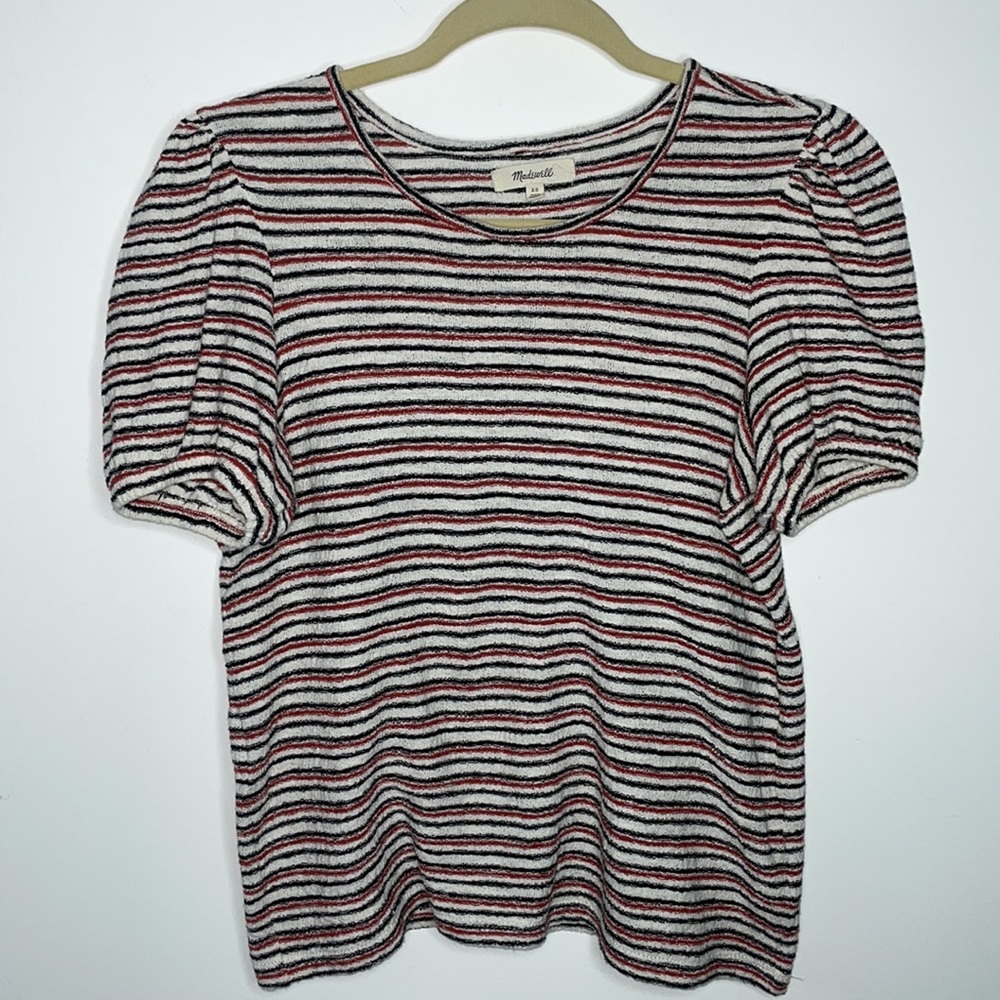 Madewell Superlight Jacquard Puff-Sleeve Tee in Stripe - Picture 5 of 8